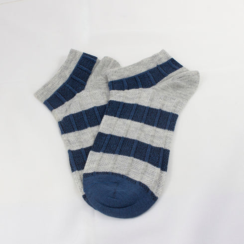 Furor Blue Stripe Winter Ankle Socks